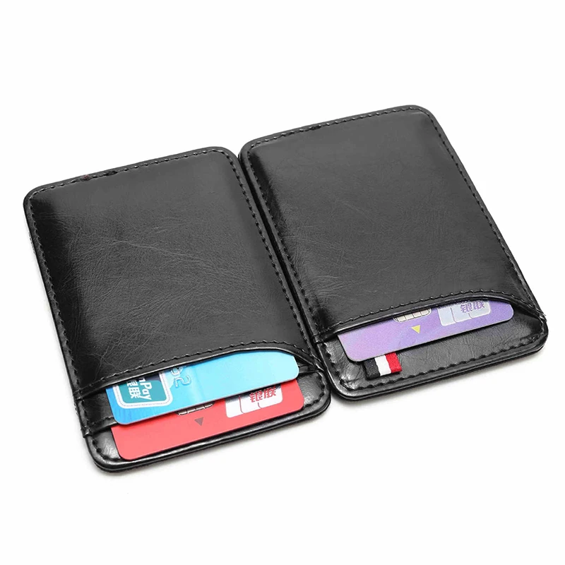 Ultra Thin Men's  PU Leather Mini Small Magic Wallet Money Cash Card Holder Purse  Money Case for Men Women Business Slim 2023 4