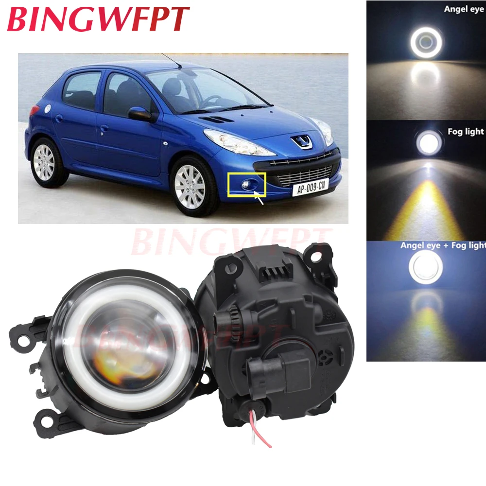 2x высокомощный H11 Светодиодный противотуманный фонарь Angel Eye light со стеклом len 12 В для peugeot 206+ T3E 2009-2012 для peugeot 207 CC