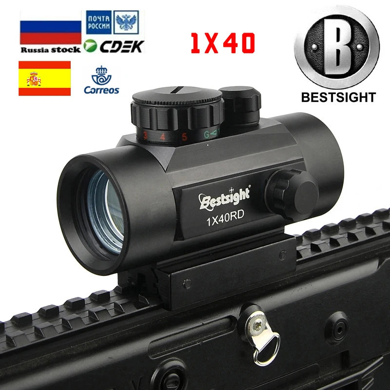Охотничий дальномер с красной и зеленой точкой 11 мм 20 планка Вивера B BESTSIGHT1x40 2x40