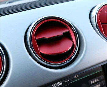 

ALU Car Decoration Dashboard Central Air Vent Decoration Cover Ring Trim for Ford Mustang 2015+ Decals Colorful Car Stickers