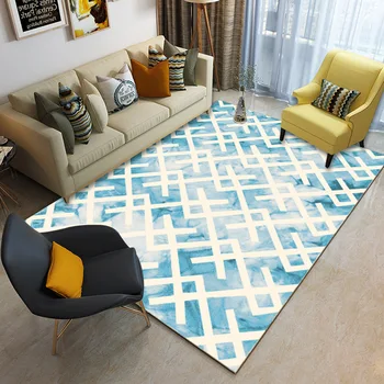 

Modern Carpets For Living Room Bedroom Nordic Geometric Carpet Sofa Coffee Table Area Rug Beside Floor Mat Anti-Slip Washable