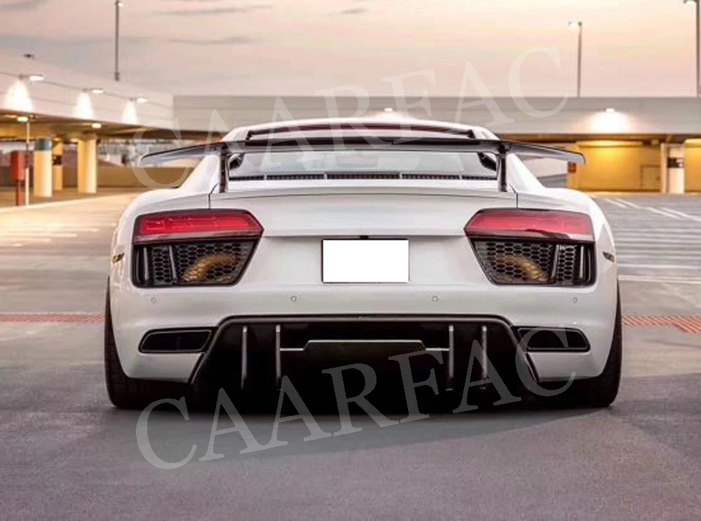 Задний диффузор из углеродного волокна для R8, спойлер для Audi R8 V8 V10-, накладка на заднее крыло, Защита бампера автомобиля