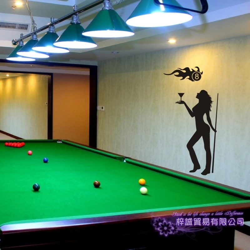 Dctal Billiards Sticker Snooker Decal Posters Vinyl Wall Decals Parede Decor Mural Billiards Sticker