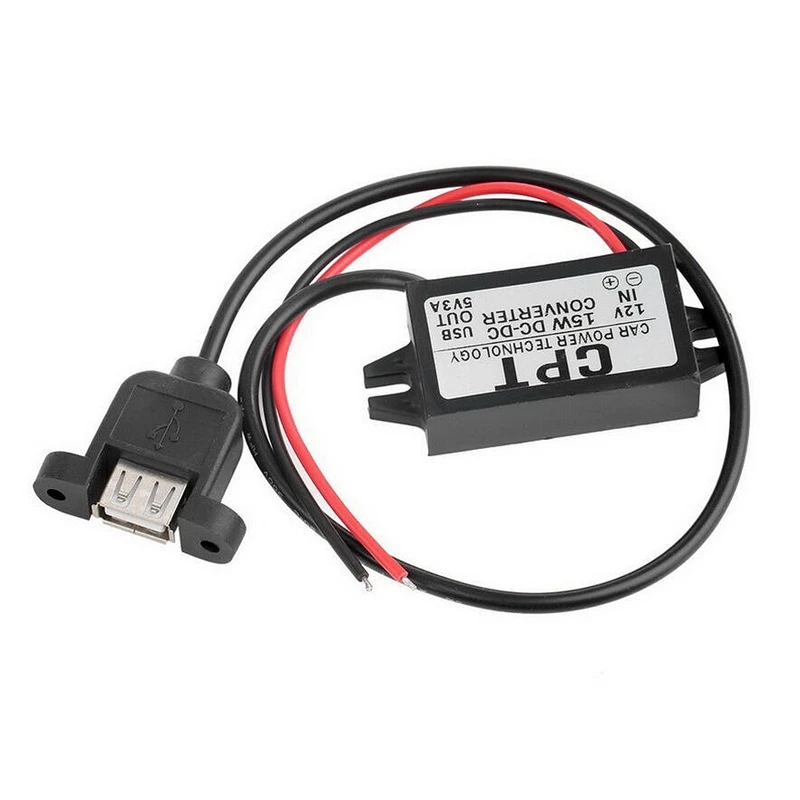 Dc преобразователя постоянного тока 12 В до 5 В пост 3A 15 Вт Usb Выход Мощность адаптер Q9