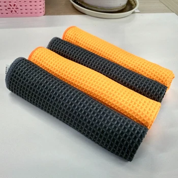 

40*40cm Pineapple Grid Towel Car Towel Towel Lint-free Absorbent Strong Towel Microfiber Waffle Car Wash Towel Cleaning Supplies