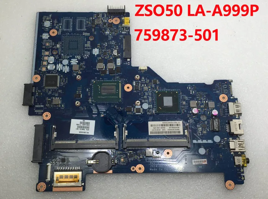 Для hp 15 R 15-R материнская плата для ноутбуков Материнская плата ZSO50 LA-A999P 759873-501 759873-601 759873-001 доска I3-3217U Процессор SLJ8E