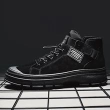 Уличная мужская кожаная обувь для отдыха; прогулочная обувь Martin; удобная классическая мужская обувь на платформе из нубука; ботинки Martens; кроссовки