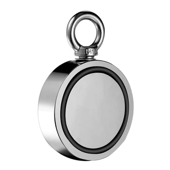 

Double Sided Neodymium Fishing nets,94Mm Diameter, Combined 1696Lbs(770Kg) Pulling Force Rare Earth net net With Eyebol