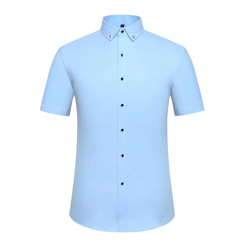 Men Short Sleeve Shirt Formal Casual Cotton Shirt