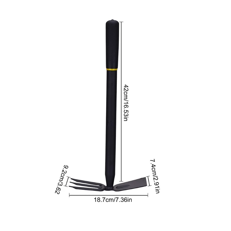 

Крепкий и острые культиватор мотыга с рукоятка покрыта нескользким материалом для тяжелых условий эксплуатации Нержавеющая сталь мотыги сада инструмент для прополки копание и т. Д. F62A