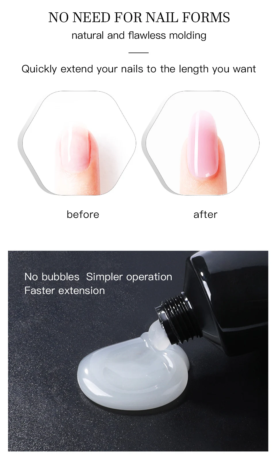 30 ml Nagelverlängerungsgel, Nagelaufbau, Poly-Nagel-Acrylgel, UV-LED, schnelle Verlängerung des Kristallmodells, schmerzloser Kristallkleber – Detail 7