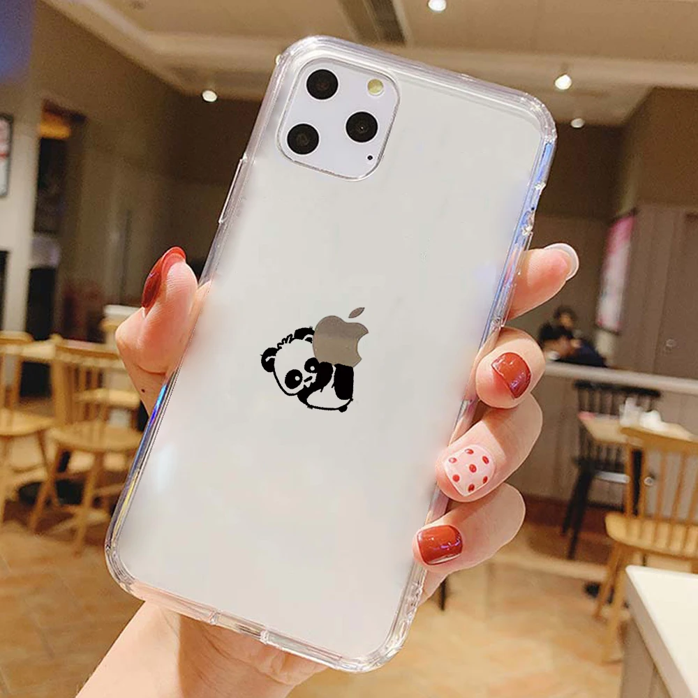 Чехол Pandas для телефона iPhone 11 мягкий чехол из ТПУ Pro XS MAX 8 7 6 6S Plus X XR 5S SE 2020 белый