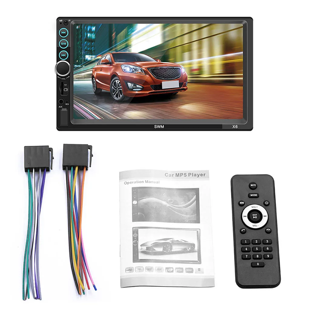 X6 7in 2Din автомобильный MP5 плеер HD стерео 12 в FM радиоэкран MP3 AUX USB2.0 Handfree ForBluetooth Функция мобильного подключения