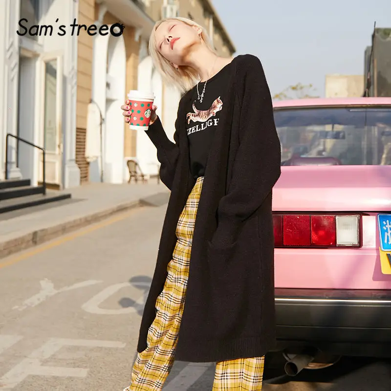 Cena SAM S TREE Multicolor jednokolorowa na co dzień dzianinowa sweter rozpinana damska 2020 zimowa jednoczęściowa guzik z długim rękawem miękkie bluzki damskie