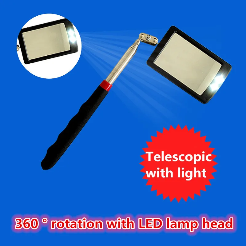 

Регулирусветодиодный нижнее светодиодное телескопическое зеркало для проверки транспортного средства, зеркало для обнаружения, светодио...