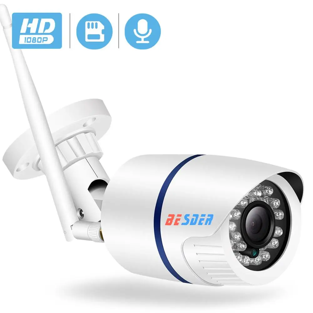 BESDER 1080P IP камера Wifi ONVIF P2P Аудио Обнаружение движения безопасности с sd картой