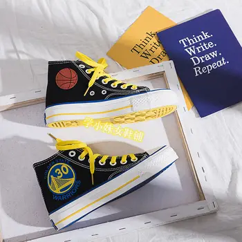 

high-quality men and women couple high-top canvas shoes designer female Korean sports flat bottom shoes breathable men's sh