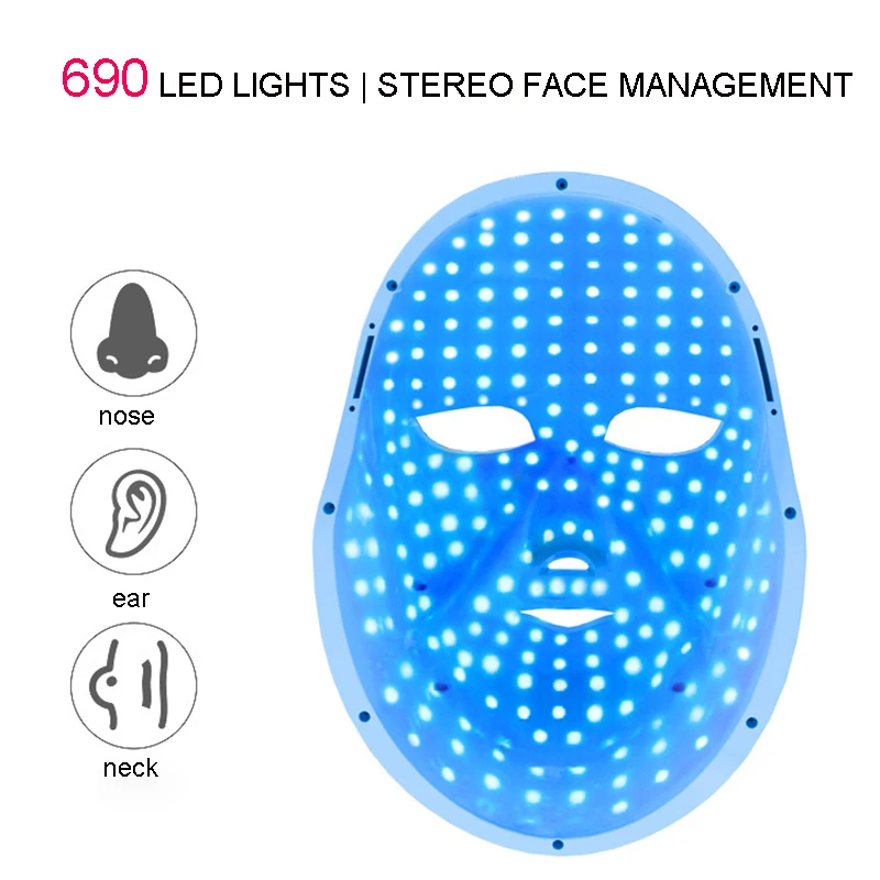  Rechargeable LED Facial Mask Photon Therapy Beauty Skin Instrumen For Skin Care Rejuvenation Wrinkl - 4000193344991