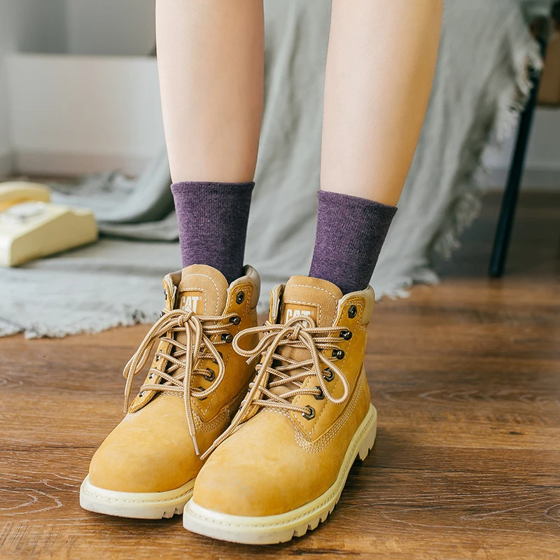CHAOZHU/4 сезона, Повседневные базовые носки в деловом стиле для женщин и девочек, милые яркие цвета, мягкие носки из хлопка высокого качества в Корейском стиле, повседневные носки