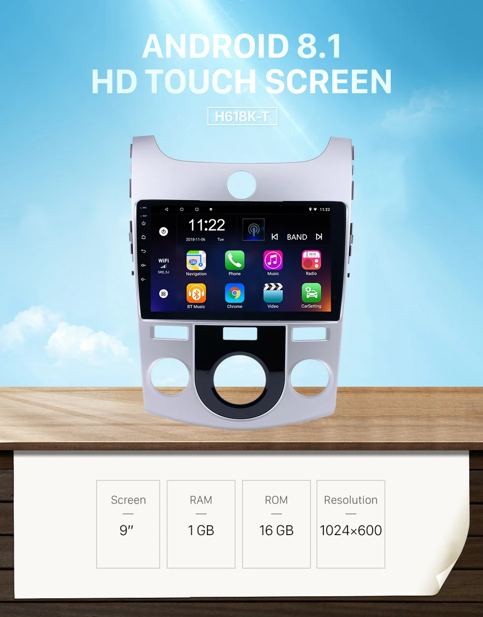 Excellent Seicane Android 9.0 9" Quad-Core Car Radio Touchscreen GPS Multimedia Player for 2008 2009 2010-2012 KIA Forte MT with FM 0