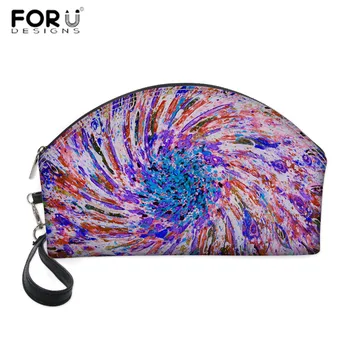 

FORUDESIGNS Ripple print Cosmetic Bags Women 2019 Travel Makeup Case Toiletry Organizer Holder Beauty Zipper Girl