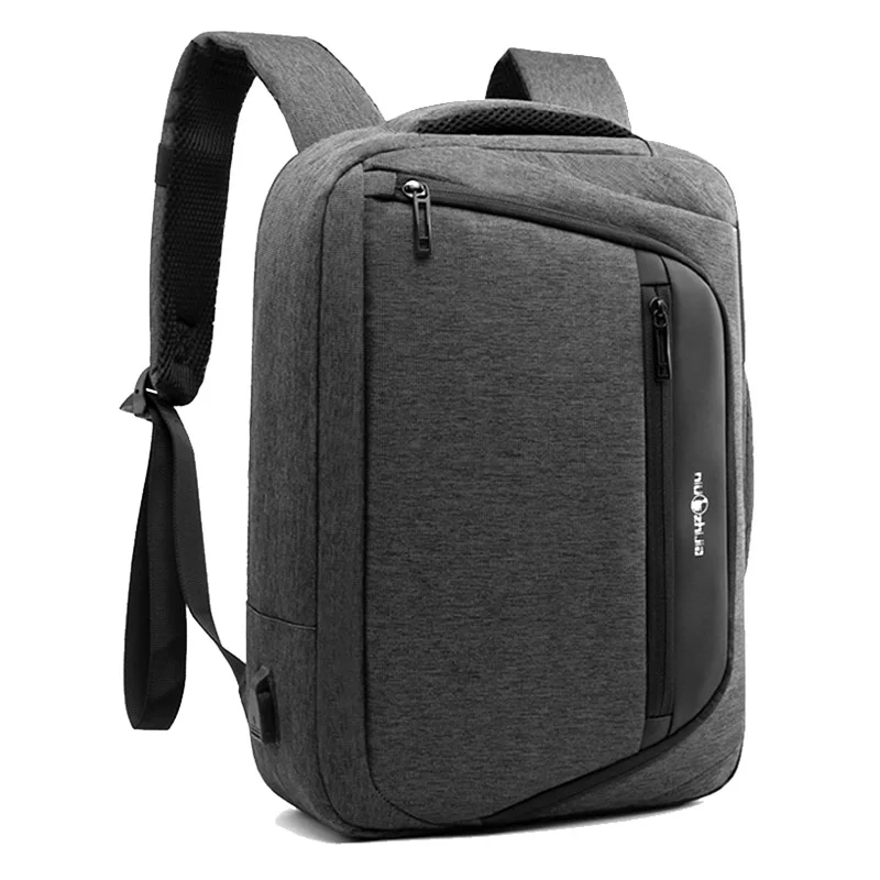 Mochila, рюкзак для ноутбука, 15,6, Мужская умная сумка, рюкзаки, USB зарядное устройство, мужской рюкзак для ноутбука, рюкзак для путешествий, водонепроницаемый рюкзак для школы - Цвет: Темно-серый