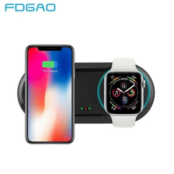 

FDGAO 2 in 1 10W Qi Wireless Charger Docking Station Watch Charger Fast Charging Pad For Apple Watch 2/3/4/5 iPhone 11 Pro X Xs