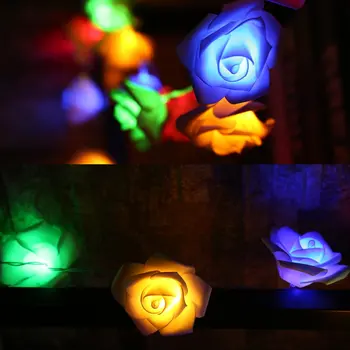 

2.3M LED White Rose Flower LED String Lights Colorful for Wedding Christmas Decoration String Fairy Light Valentine Day Decor