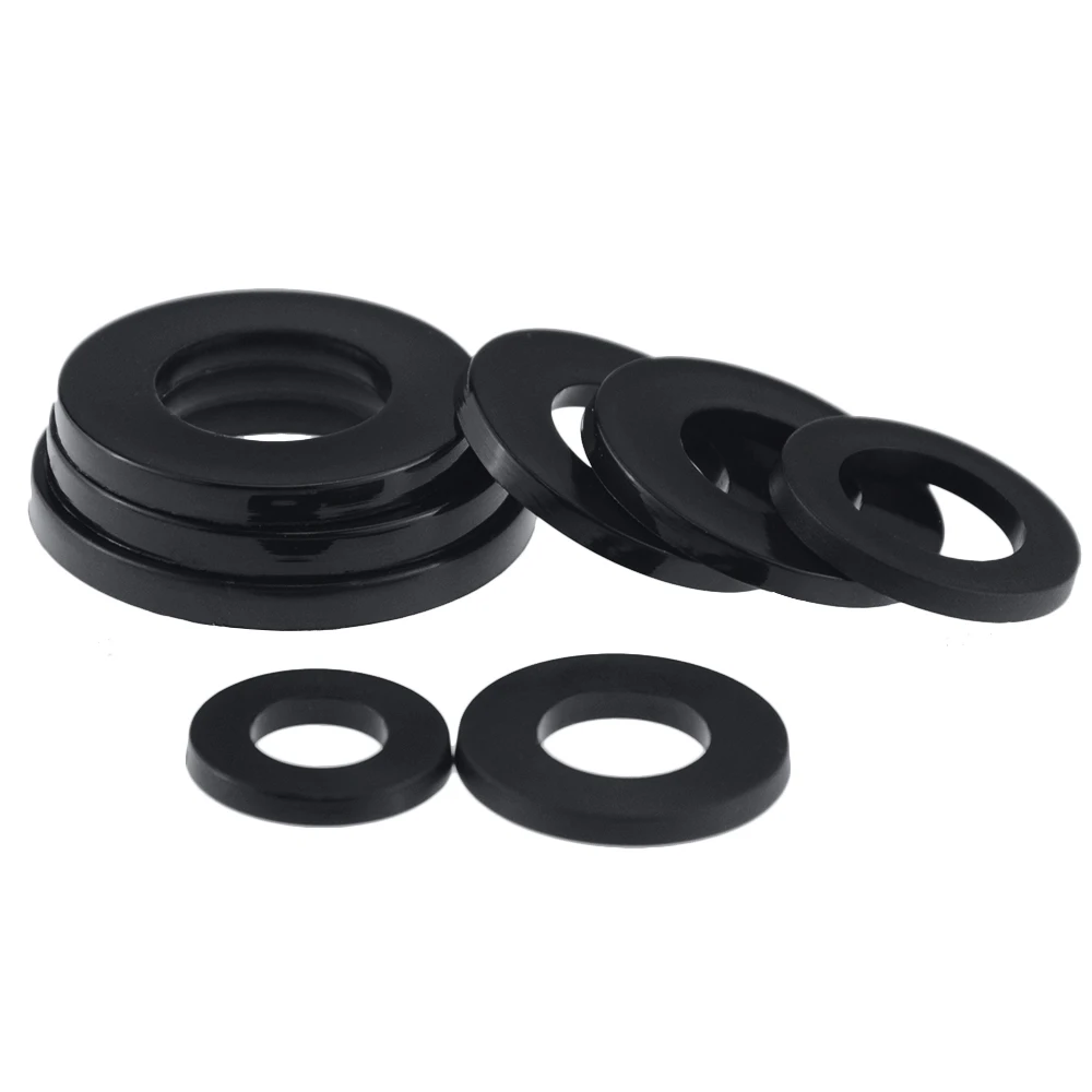 50PCS M2 M2.5 M3 M4 M5 M6 M8 M10 M12 Black Plastic Nylon Washer Plated Ring  Flat Spacer Washer Gasket For Screw Bolt M2x5x1