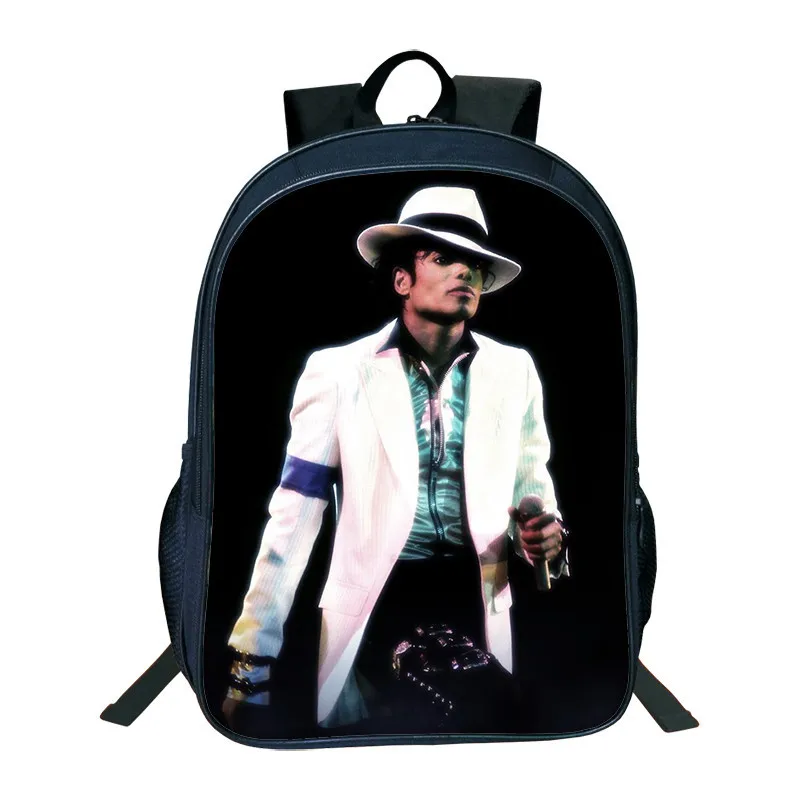 16 дюймов Майкл Джексон школьный рюкзак с принтом школьные сумки для подростков повседневные женские мужские рюкзаки для девочек Дорожная сумка