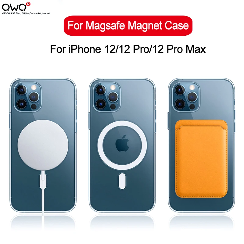 Luxury Clear Phone Case For Magsafe Magnetic Iphone 12 Pro Max Leather Wallet Card Bag For Iphone 12 Mini Cover Back Phone Case Covers Aliexpress