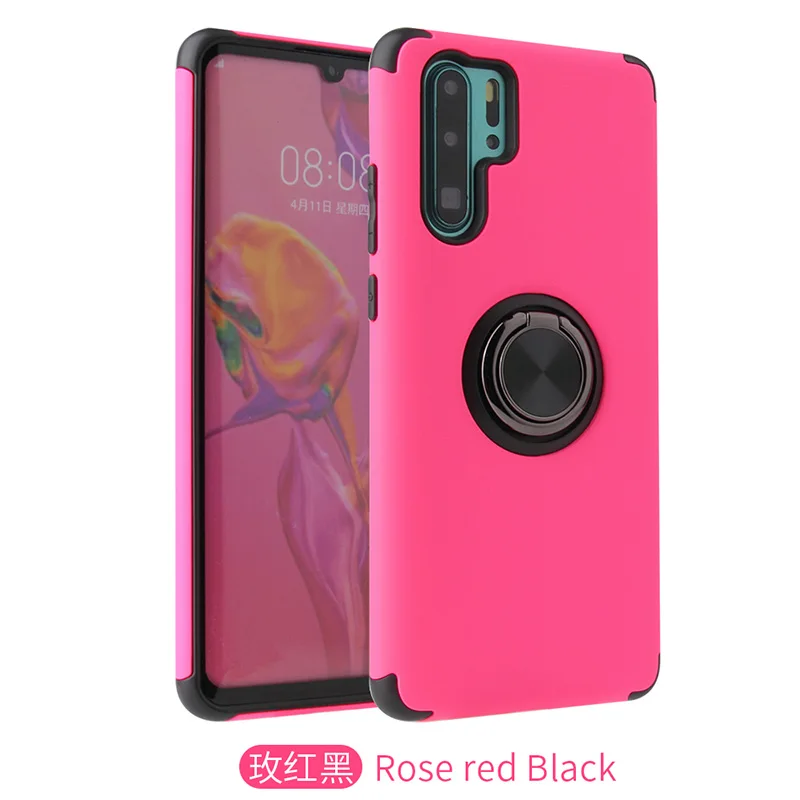 Супер противоударный силиконовый чехол с металлическим кольцом для huawei P30 Pro P30 Lite Автомобильный кронштейн Функция чехол для телефона чехол