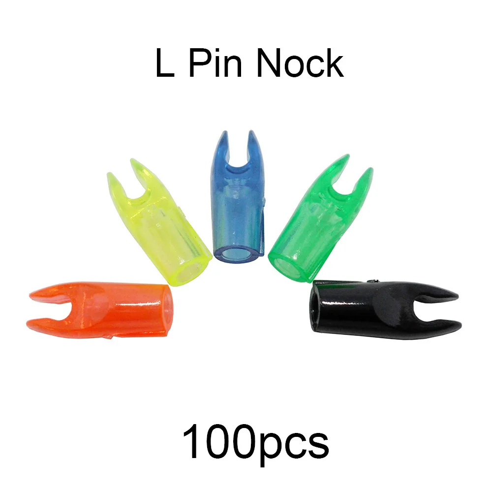 100 шт. стрельба из лука пластмассовая лампа для стрельбы L Pin Nock| |