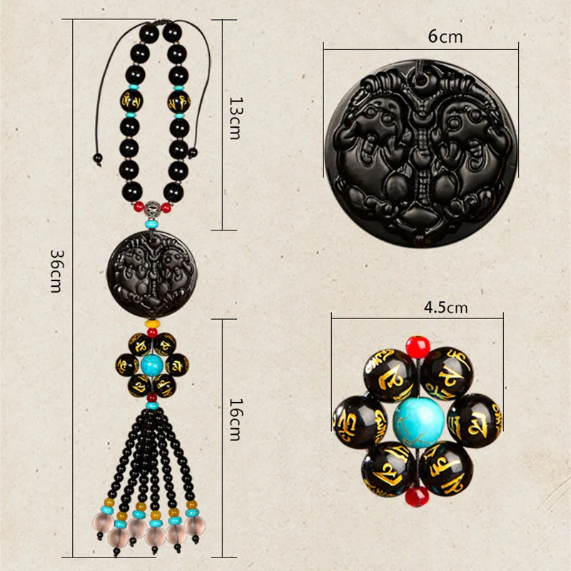 Car Pendant Jade Brave Troops Gourd Guan Yin Maitreya Auto Interior Rearview Mirror Decoration Hanging Ornament Accessories