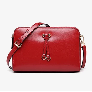 

2020 new leather European and American fashion portable small square bag oil wax cowhide large capacity single shoulder cross ov