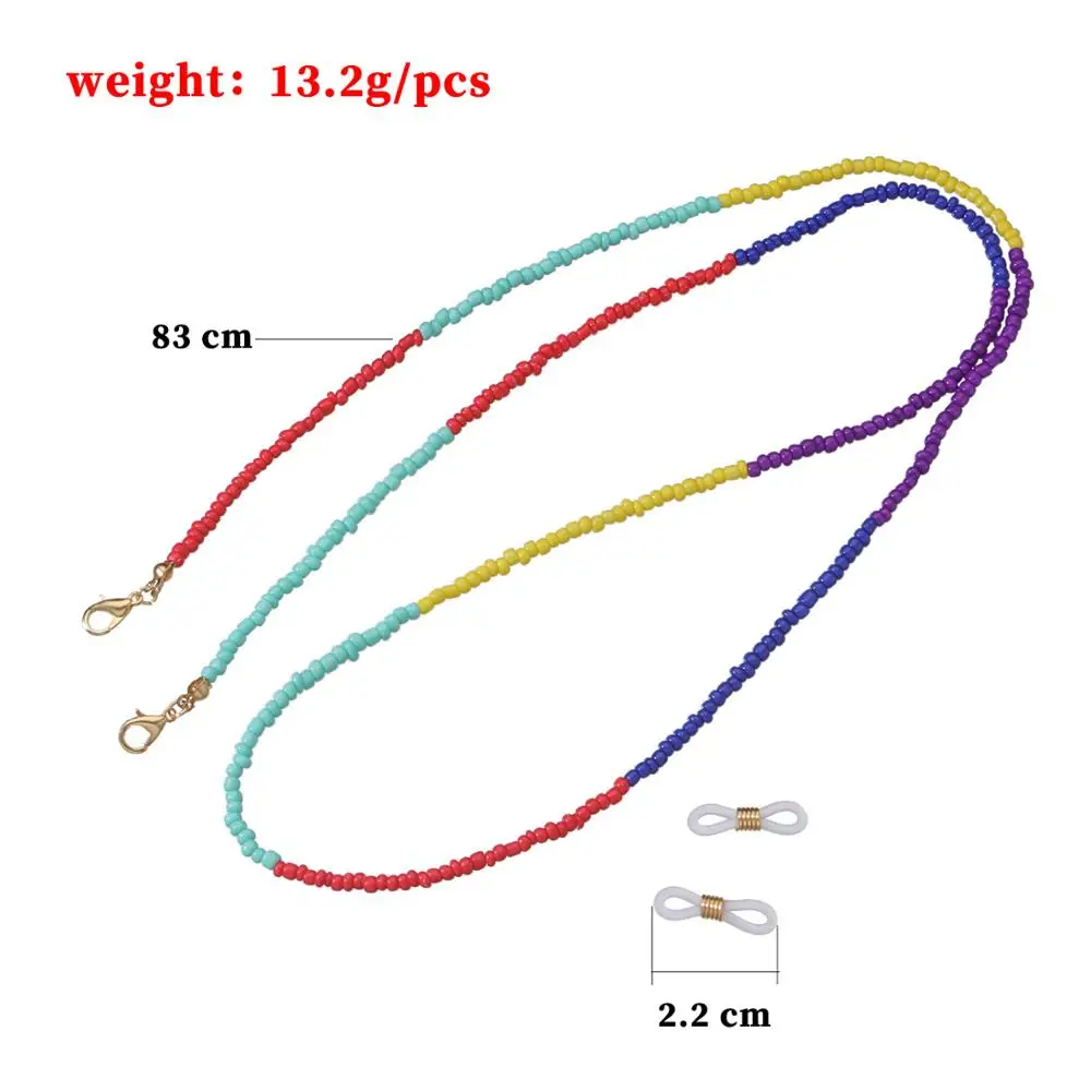 18 Colors Fashion Reading Glasses Chain Retro Beads Eyeglass Sunglasses Spectacle Cord Neck Strap String Mask Chain Eye Wear