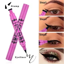 Двухсторонняя подводка для глаз, штамп, косметика, жидкая, Водостойкая Подводка для глаз, подводка для глаз-карандаш с маркером, стрелками, трафарет, подводка для глаз, карандаш