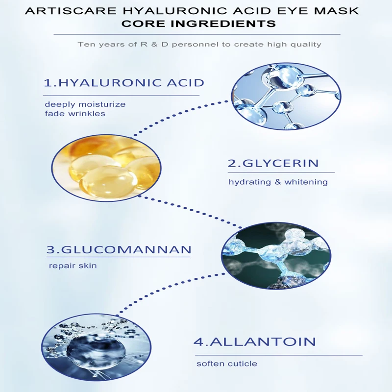 Hyaluron Acid Eye Mask 60pcs for Puffiness and Dark Circles Moisturizing Hyaluronic Collagen Gel Eye Patches collagen eye mask eye mask patch