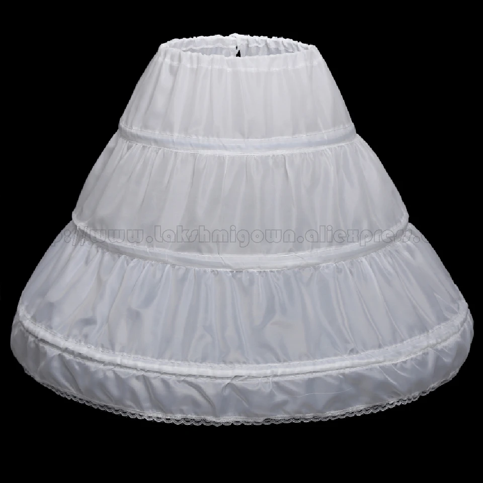 Lakshmigown/детский подъюбник для девочек, 3 Hoops, один слой, детская кринолиновая кружевная тесьма из цветов, платье для девочек, детские юбочки