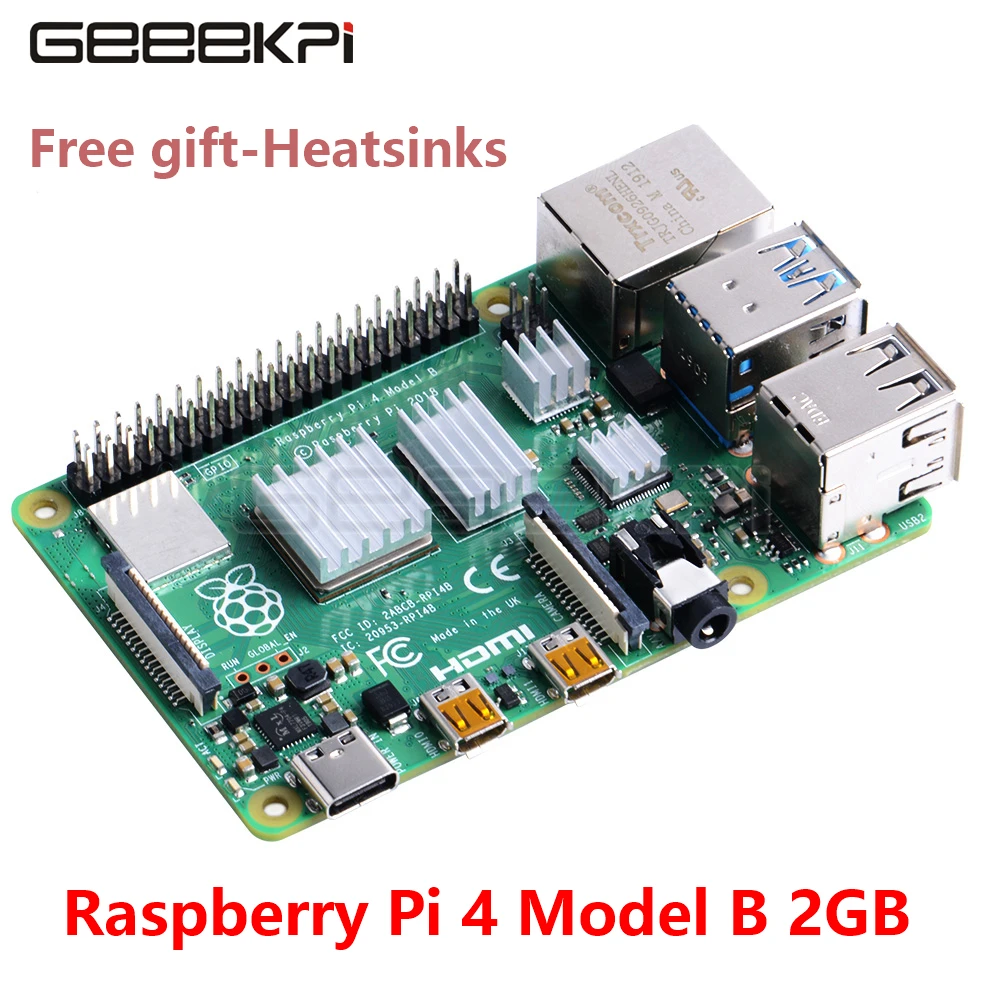 Новое поступление Raspberry Pi 4 модели B 2 ГБ версия Оперативная память Quad core Cortex-A72(ARM v8), 64-разрядная SoC@ 1,5 ГГц