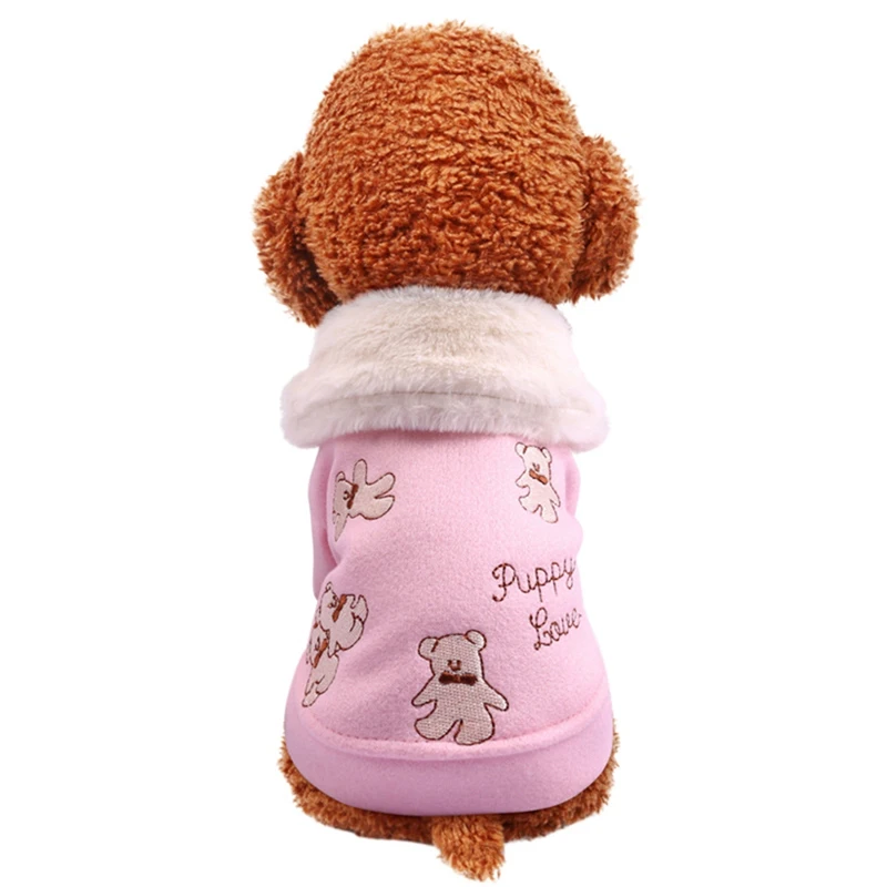 Одежда для питомцев теплая Милая собачья куртка Одежда для питомцев Искусственная овчина собачья куртка для питомца зимнее теплое толстое пальто куртки повседневная одежда с капюшоном