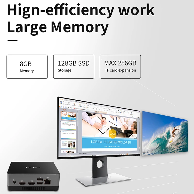 Перемычка EZbox I3 мини ПК Intel 5005U HD изображение 5500 8GB+ 128GB 2,4G+ 5G WiFi гигабит LAN Windows 10 Мини компьютер