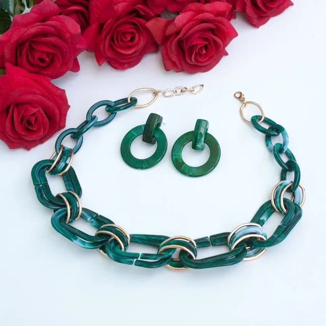 New Statement Aluminum Chain Natural pattern personalized Necklace Women bohemian Choker Necklaces& Pendants Vintage Fashion