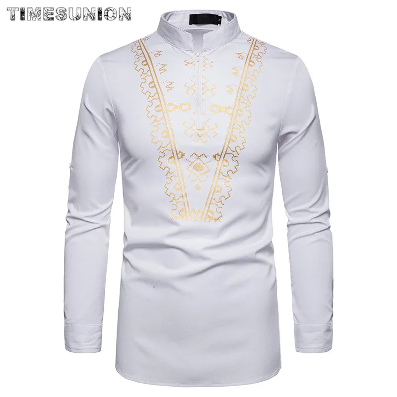 Африканская печать Дашики Мужская рубашка тонкий длинный рукав Chemise Homme этнический Тотем дизайн мужские платья рубашки Свадебная вечеринка Camisas