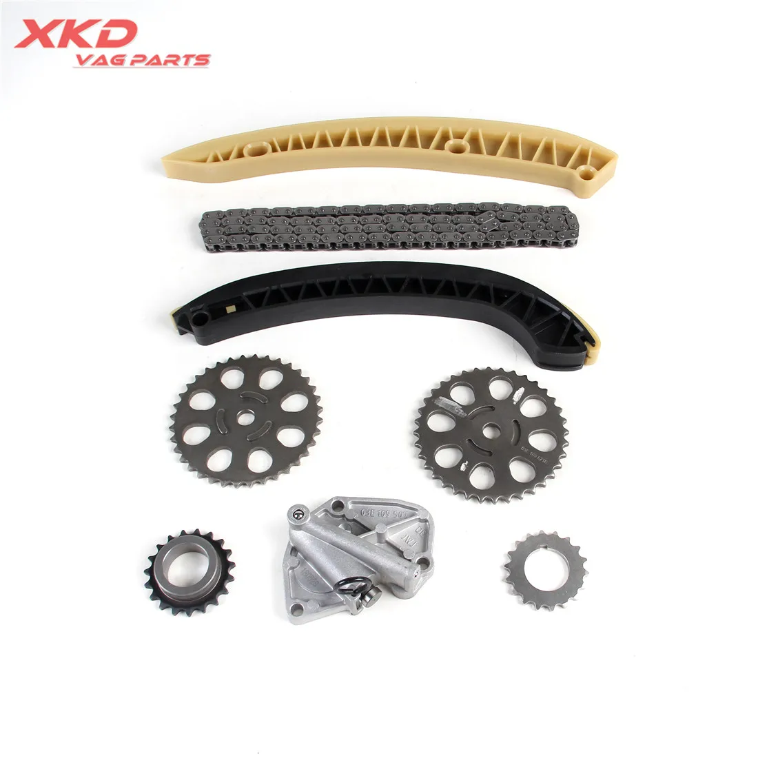 Kit Tendicatena Distribuzione Motore 8 Pezzi Adatto Per V-W Po-Lo Seat Ibiza Sk-Oda Fabia 1.2L 03E 109 229 A 03E 109 469 Azq Bme Bzg