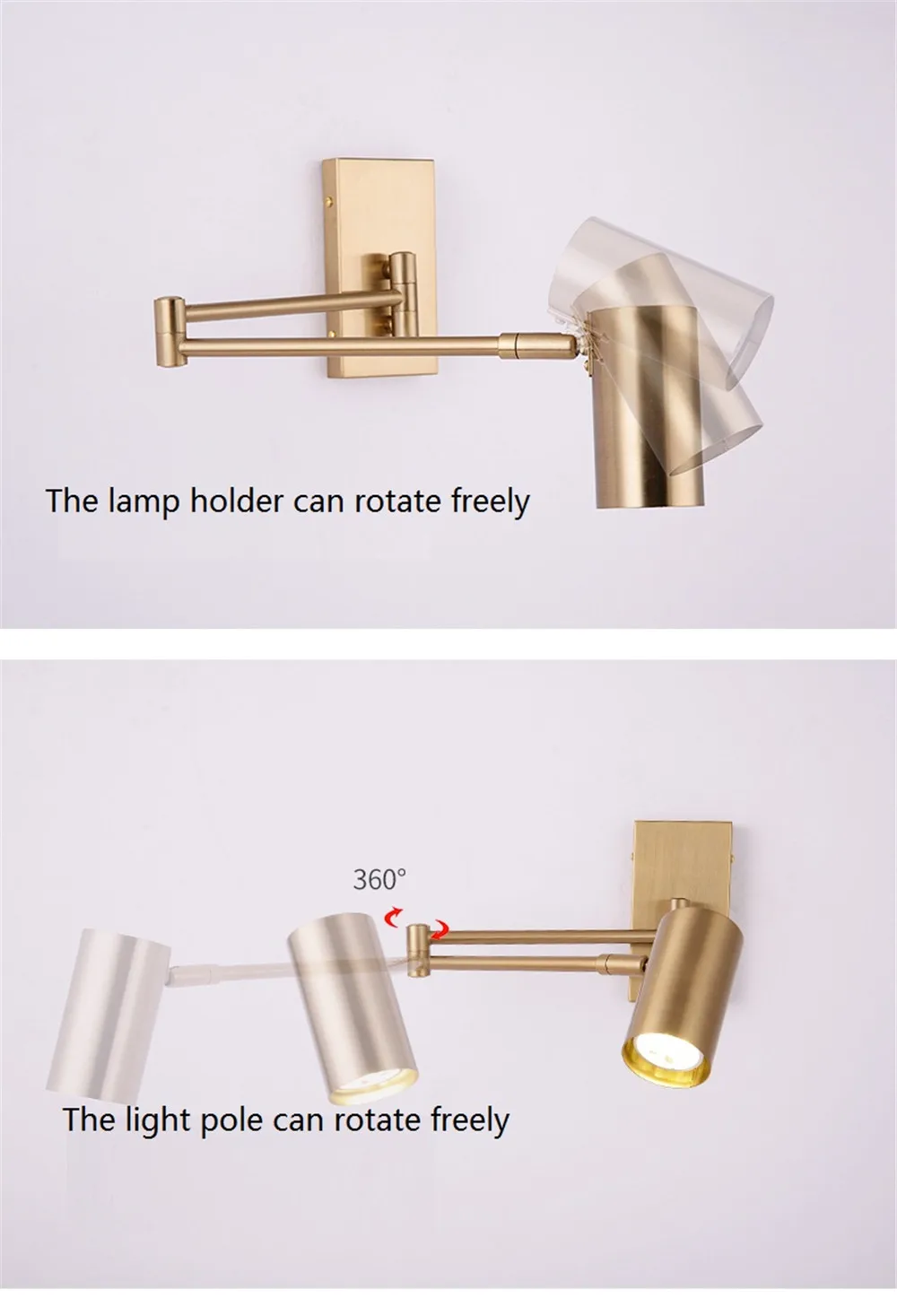 Nordic Design Long Arm LED Wall Lamp Loft Modern Sconce Wall Lights Telescopic Folding Gold Iron Luminaire Home Decor Lighting (15)