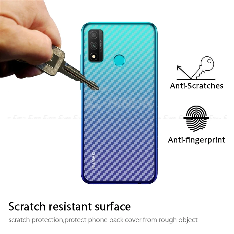 Чехол накладка из углеволокна задний протектор экрана для HuaWei P Smart S Z Pro Plus 2018 2019