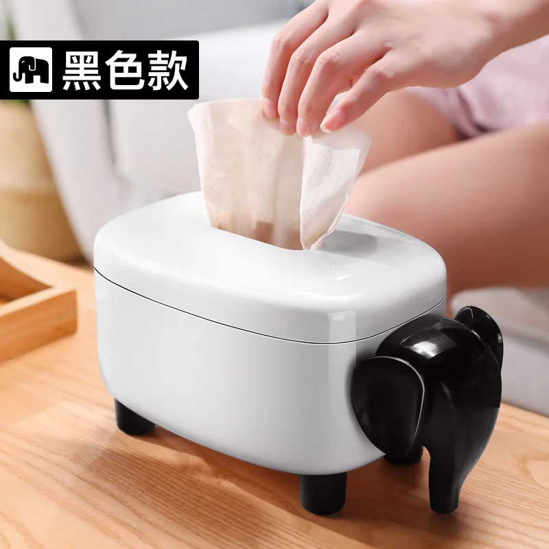 Домашняя тканевая коробка для гостиной простые скандинавские лотки ins креативный милый журнальный столик Настольный диспенсер салфеток коробка для хранения LB820173 - Цвет: black