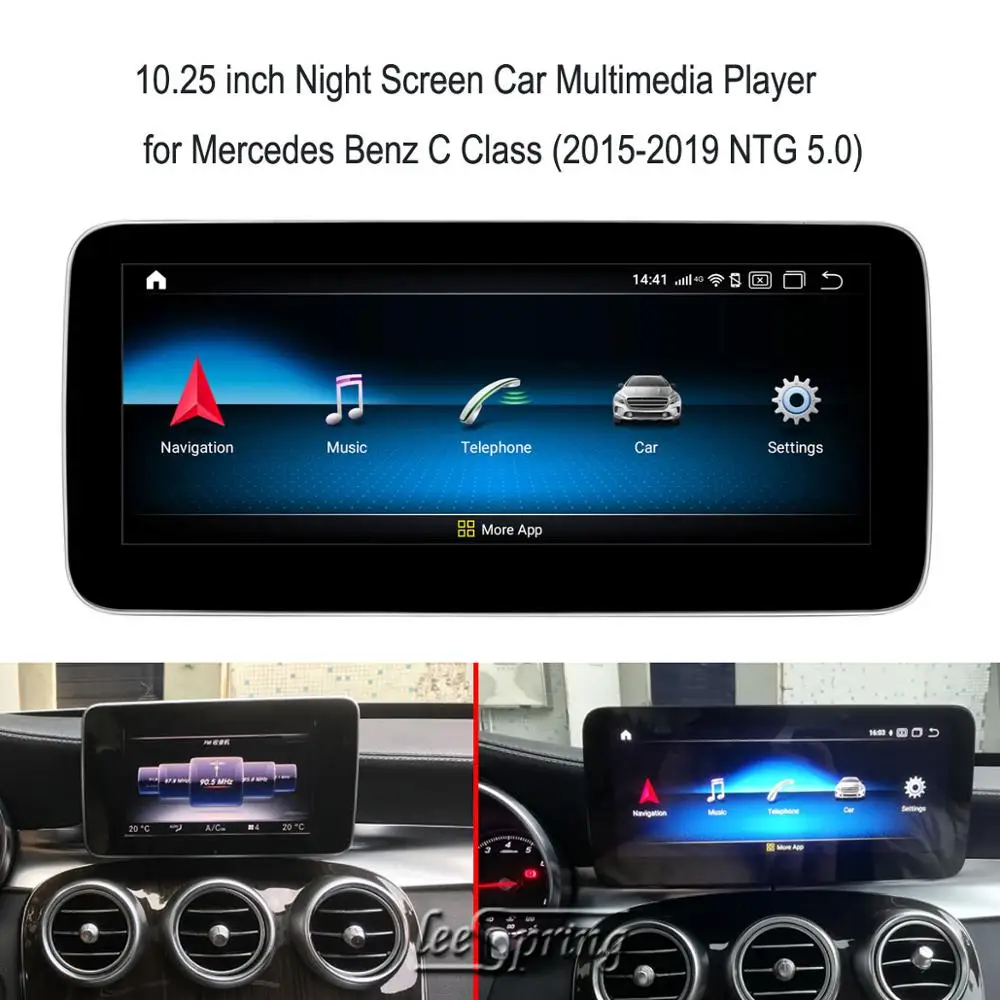 15-18 NTG 5.0 10,25 дюймов сенсорный экран Android 9,0 автомобильный мультимедийный плеер для Mercedes Benz C Class W204 W205 C204 S204 - Цвет: 15-18 NTG 5.0