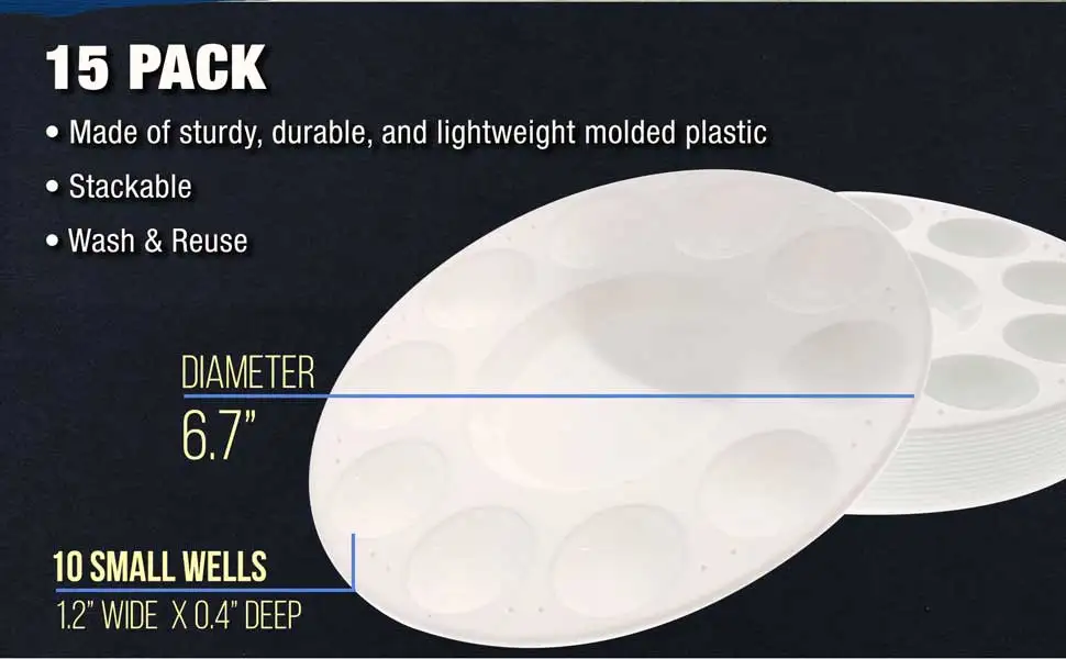 U.S. Art Supply 11 Well round Painting Palette